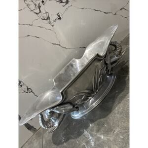 Rare Arthur Court Signed Large Cast Aluminum Elephants Head Centerpiece